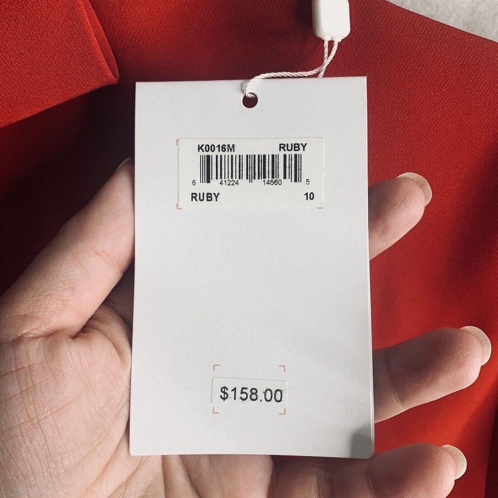 Gal Meets Glam Yvonne Dress Womens Size 10 Red One Shoulder NWT $158 - Picture 6 of 12